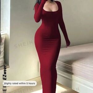 Long burgundy dress from Shein. Buttery soft and comfy material! NEW!!!